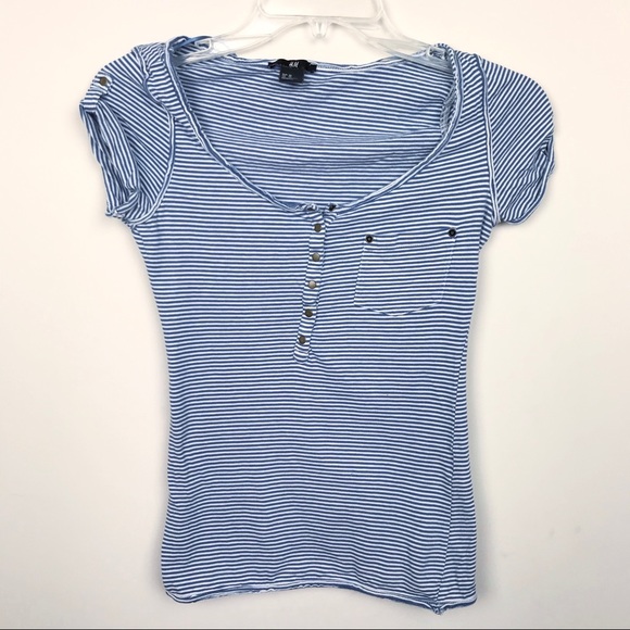 Three M Aura t-shirt jeans blue stripe main image 0
